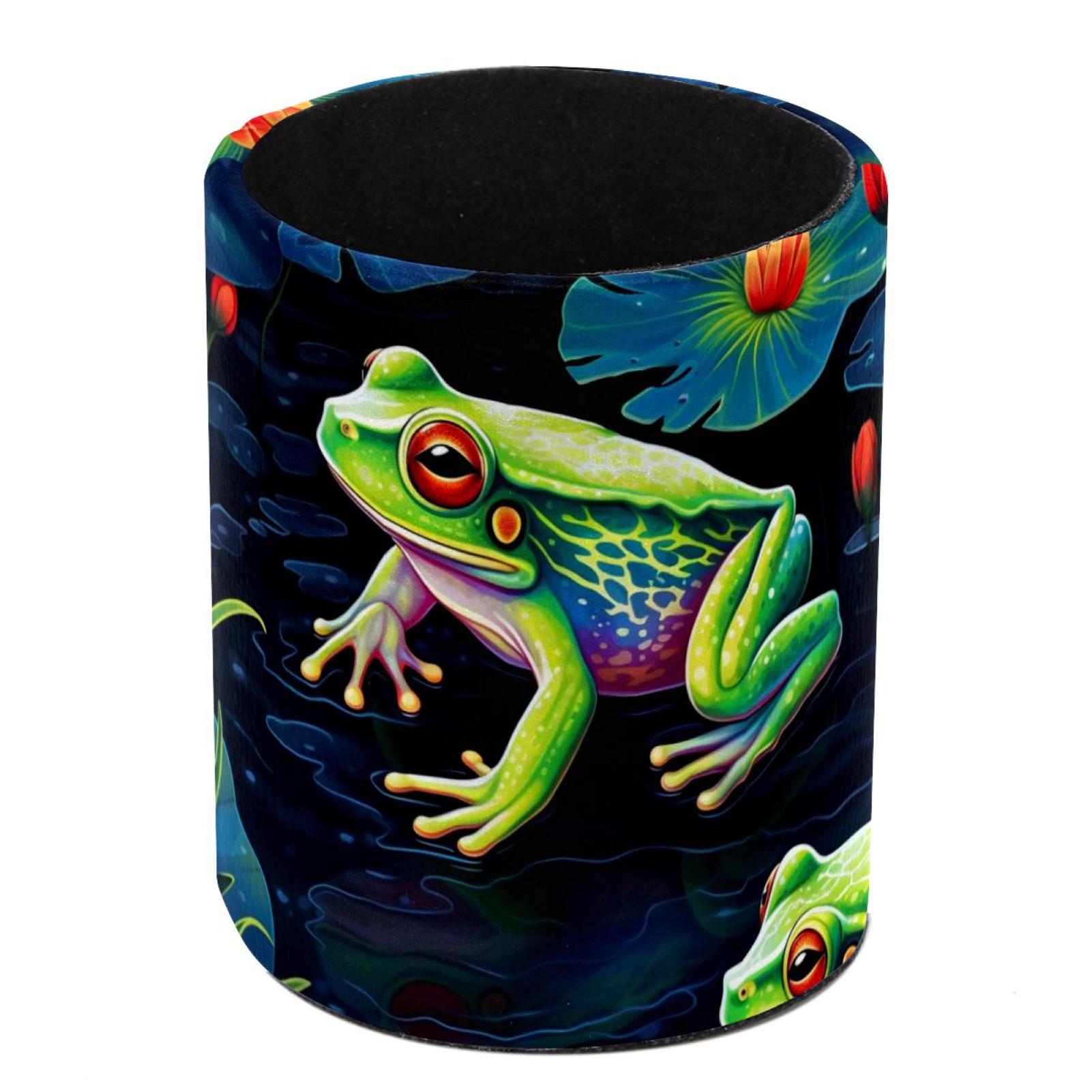 Round Pen Holders for Desk Frog Pencil Cup Organizer for Office