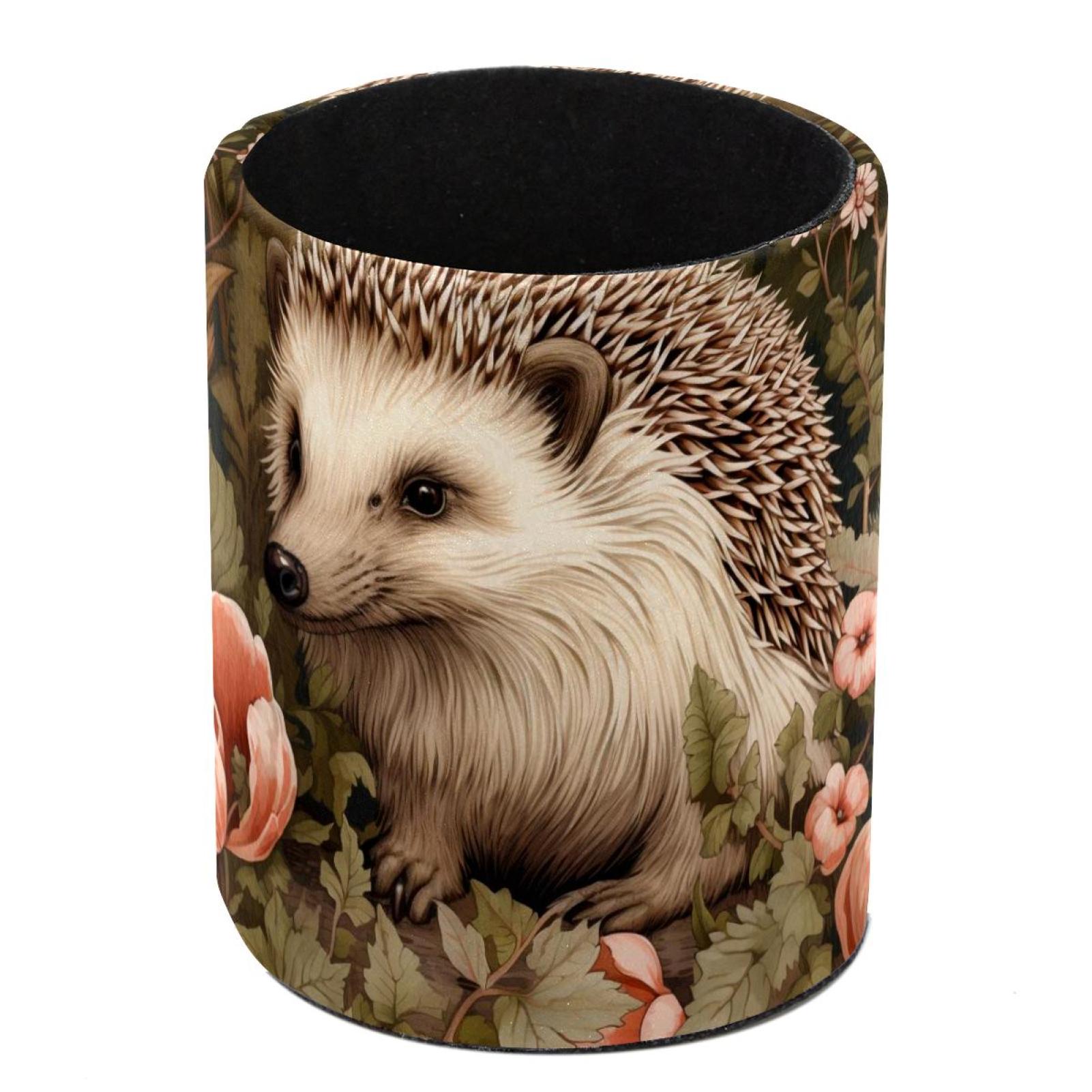 Round Pen Holders for Desk Hedgehog Pencil Cup Organizer for Office