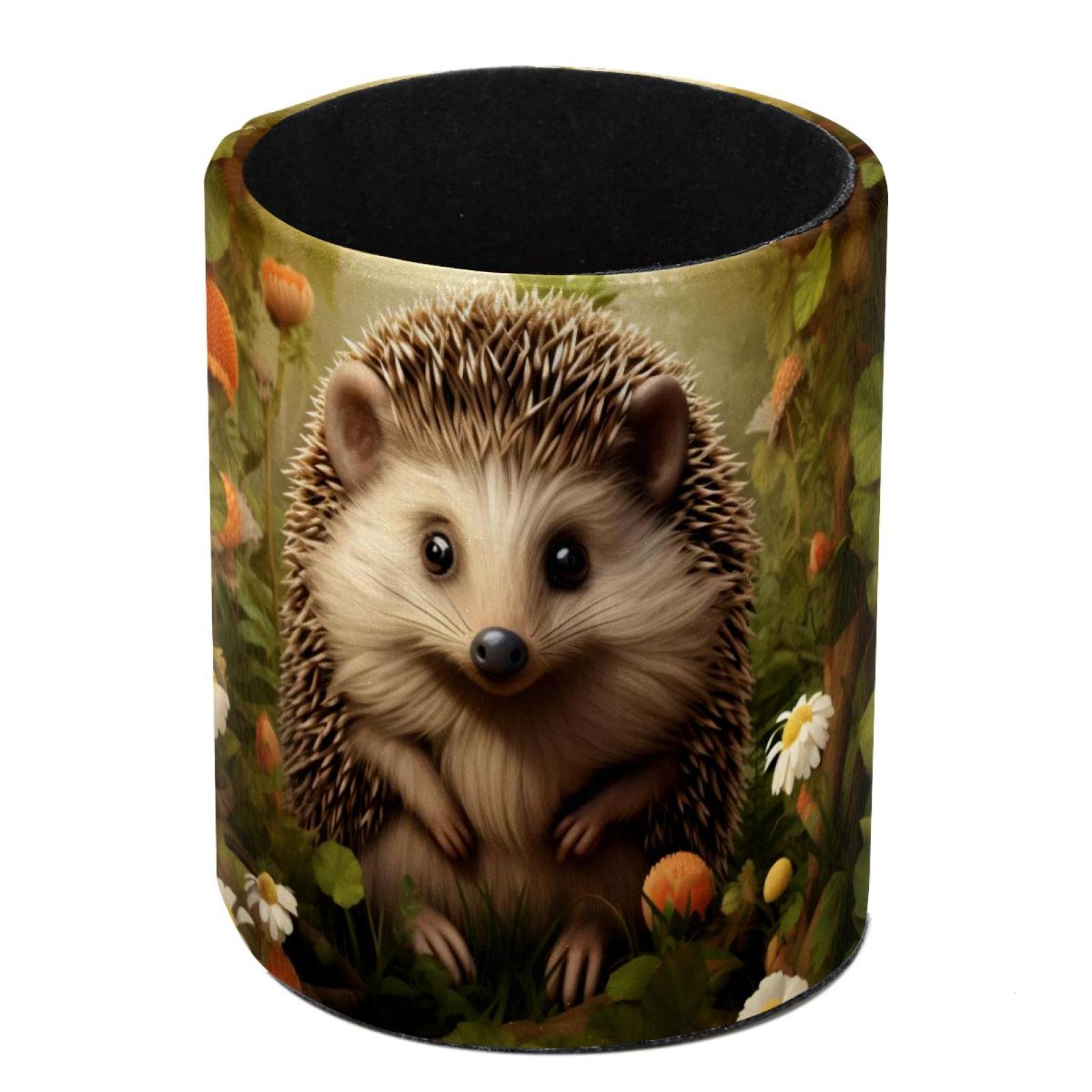 Round Pen Holders for Desk Hedgehog Pencil Cup Organizer for Office