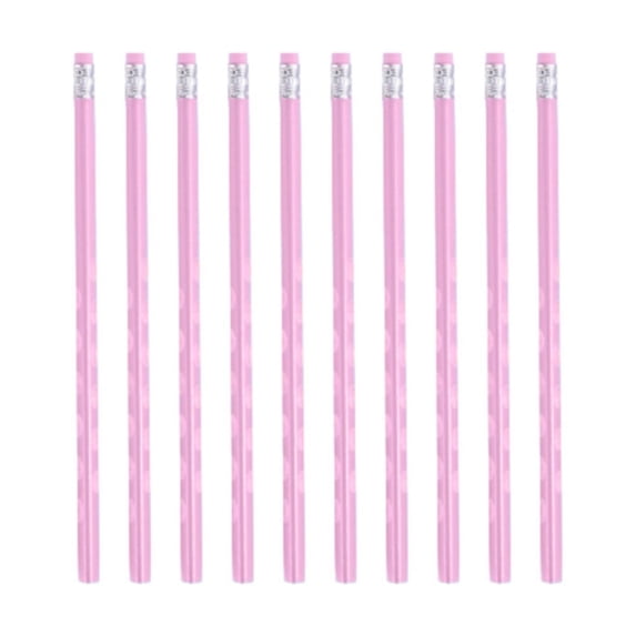 Round Pencils, Ongmies 10 Pack Hb Graphite Pencils with Eraser Wood Pencils Cute Pencil for Classroom Teacher Office Supplies