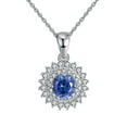 thumbnail image 1 of Round Pendant Necklace for Women London Blue Cz Sterling Silver Womens Ginger Lyne Collection, 1 of 6