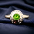 thumbnail image 1 of Round Peridot Wedding Ring Garnet Diamond Promise Ring Women Anniversary Stacking Ring Rose Gold Bridal Gift Jewelry Art Deco Handmade Rings, 1 of 2