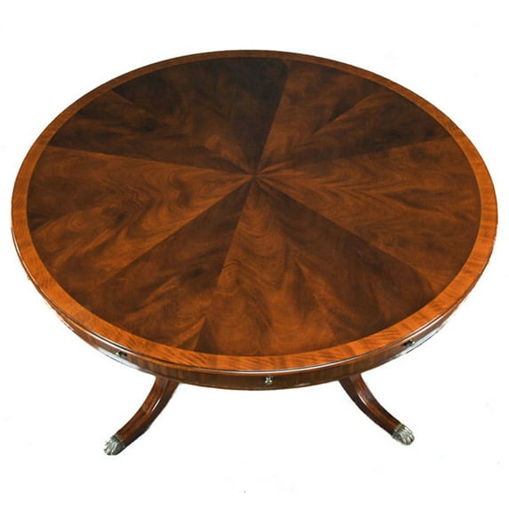 Round Perimeter Table-Satinwood Banded