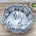 thumbnail image 1 of Round Pet Beds for Small Dogs and Cats, Thickened Soft Cute Pet Beds Mat for Pet Warmth Accessories 17.71x17.71 Inch Silver, 1 of 3