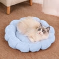 thumbnail image 1 of Sahpxhe Round Pet Beds for Small Dogs and Cats, Thickened Soft Cute Pet Beds Mat for Pet Warmth Accessories 19.68x19.68 Inch Blue, 1 of 6