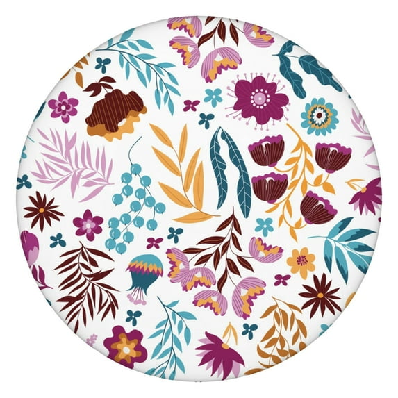 Round Picnic Table Cloth 100% Waterproof & Oil Proof, Elastic Fitted Table Cover for 36"-44" Round Tables, for Dining, Camping, Outdoor