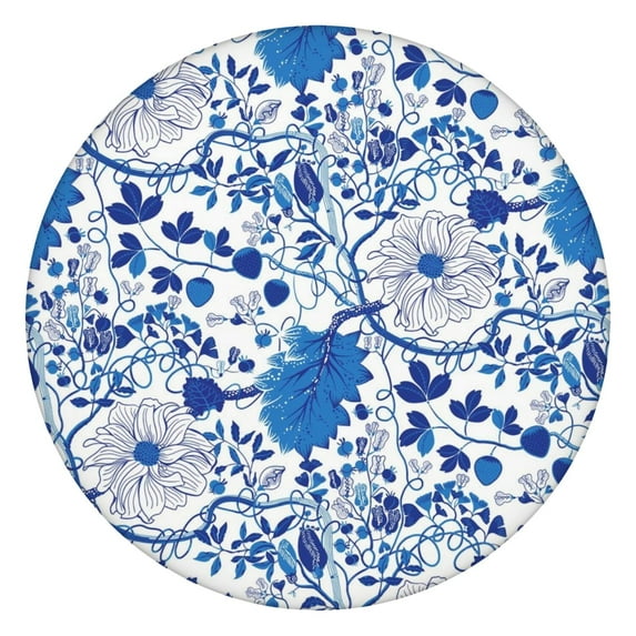 Round Picnic Table Cloth 100% Waterproof & Oil Proof, Elastic Fitted Table Cover for 36"-44" Round Tables, for Dining, Camping, Outdoor