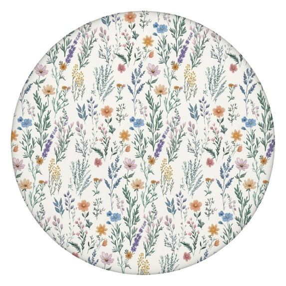 Round Picnic Table Cloth 100% Waterproof & Oil Proof, Elastic Fitted Table Cover for 45"-52" Round Tables, for Dining, Camping, Outdoor