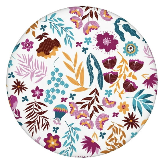 Round Picnic Table Cloth 100% Waterproof & Oil Proof, Elastic Fitted Table Cover for 45"-52" Round Tables, for Dining, Camping, Outdoor