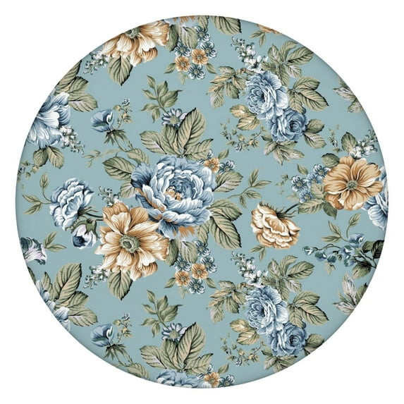 Round Picnic Table Cloth 100% Waterproof & Oil Proof, Elastic Fitted Table Cover for 45"-52" Round Tables, for Dining, Camping, Outdoor