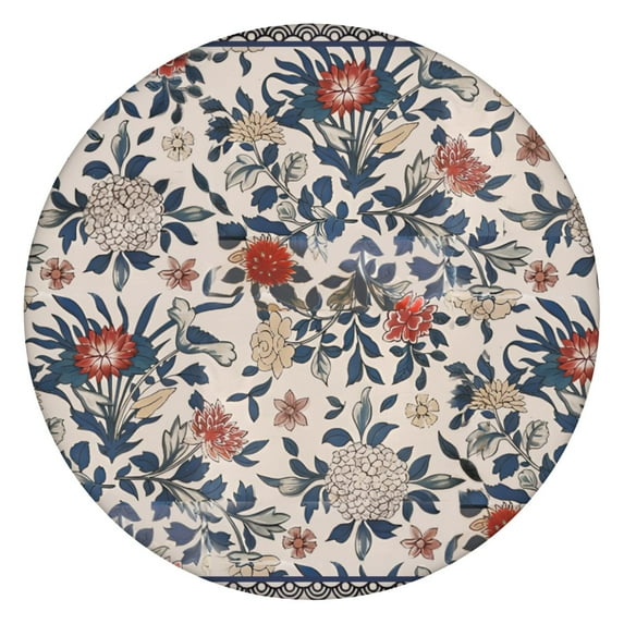 Round Picnic Table Cloth 100% Waterproof & Oil Proof, Elastic Fitted Table Cover for 45"-52" Round Tables, for Dining, Camping, Outdoor