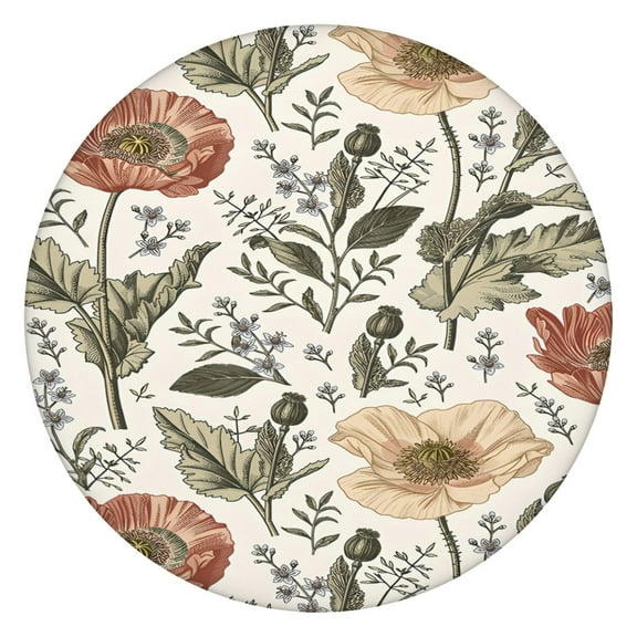 Round Picnic Table Cloth 100% Waterproof & Oil Proof, Elastic Fitted Table Cover for 45"-52" Round Tables, for Dining, Camping, Outdoor