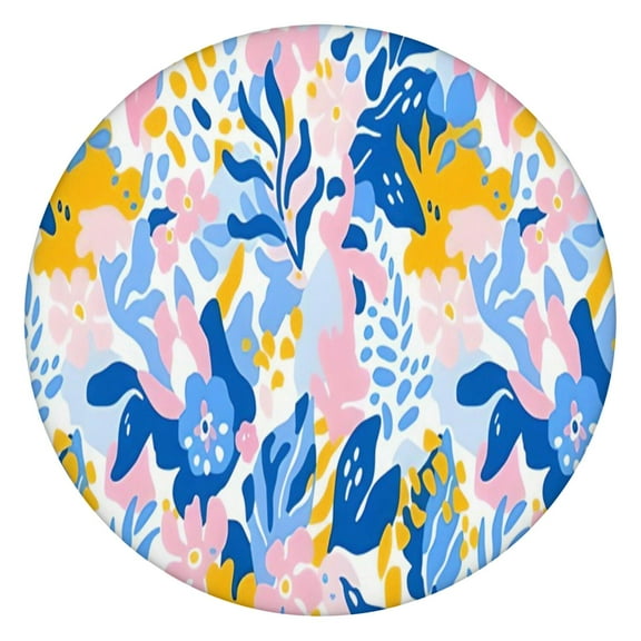 Round Picnic Table Cloth 100% Waterproof & Oil Proof, Elastic Fitted Table Cover for 45"-52" Round Tables, for Dining, Camping, Outdoor