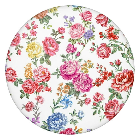 Round Picnic Table Cloth 100% Waterproof & Oil Proof, Elastic Fitted Table Cover for 45"-52" Round Tables, for Dining, Camping, Outdoor