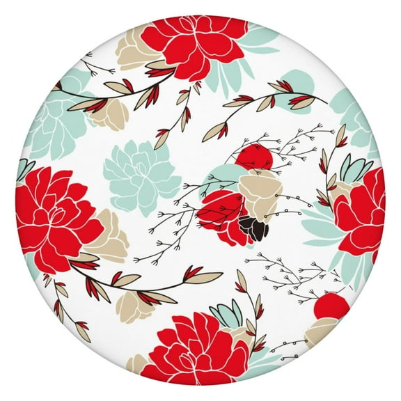 Round Picnic Table Cloth 100% Waterproof & Oil Proof, Elastic Fitted Table Cover for 45"-52" Round Tables, for Dining, Camping, Outdoor