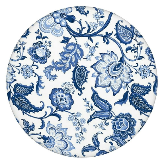 Round Picnic Table Cloth 100% Waterproof & Oil Proof, Elastic Fitted Table Cover for 45"-52" Round Tables, for Dining, Camping, Outdoor