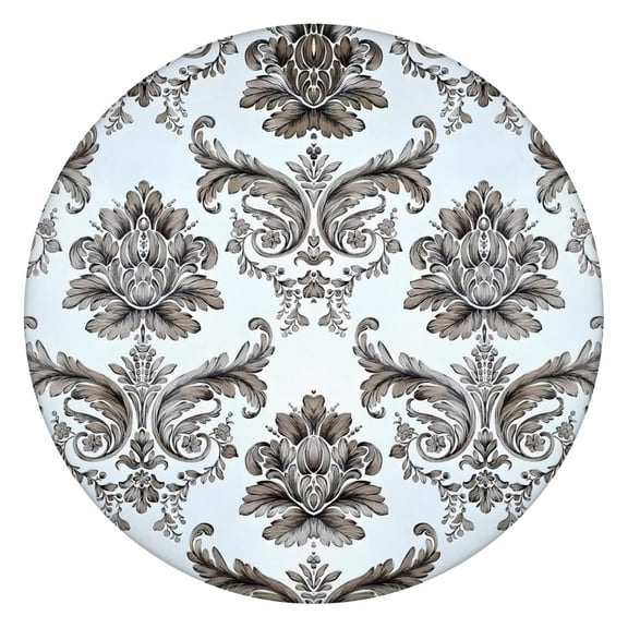 Round Picnic Table Cloth 100% Waterproof & Oil Proof, Elastic Fitted Table Cover for 45"-52" Round Tables, for Dining, Camping, Outdoor