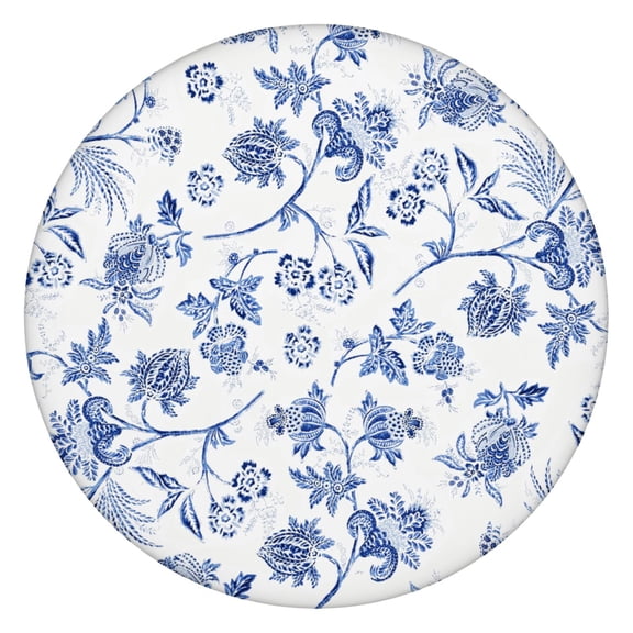 Round Picnic Table Cloth 100% Waterproof & Oil Proof, Elastic Fitted Table Cover for 45"-52" Round Tables, for Dining, Camping, Outdoor