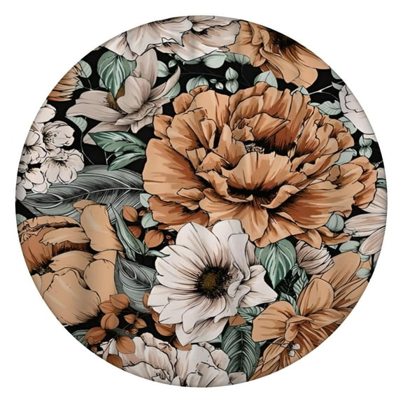 Round Picnic Table Cloth 100% Waterproof & Oil Proof, Elastic Fitted Table Cover for 45"-52" Round Tables, for Dining, Camping, Outdoor