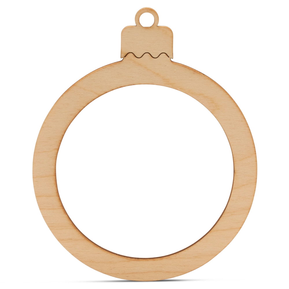 Round Picture Frame Ornament 4 inch, Pack of 25 Small Flat Cutouts, Paintable Christmas Ornaments to Decorate, by Woodpeckers