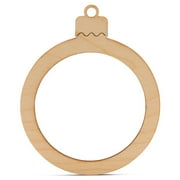 Round Picture Frame Ornament 4 inch, Pack of 5 Small Flat Cutouts, Paintable Christmas Ornaments to Decorate, by Woodpeckers