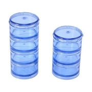 Round Pill Box, 1 Set Portable Cylindrical Medicine Box Plastic 7 Grids Combination Storage Box Pill Organizer Container Size S Blue