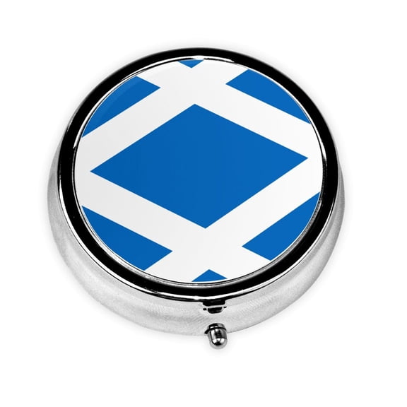 Round Pill Box 3 Compartment Medicine Pill Case Scottish Flag Portable Pill Box For Pocket Purse Pill Box