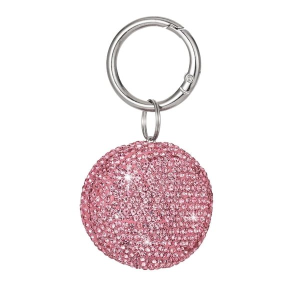 Round Pill Holder Keychain, Portable Tiny Pill Organizer Case, Small Medicine Container for Pills, Earplugs, Rings & Coins, Pink