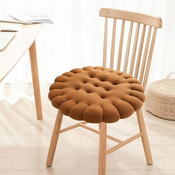 Round Pillow Cushion 1PC,Thickened Soft Velvet Seat Pad15.75x15.75x3.15in,Cotton Lining Support for Floor Seating Sofa Bedroom Balcony Comfort(Coffee)