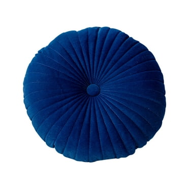 Round Pillow Cushion for Couch Velvet Decorative Small Pumpkin Throw Pillow Cushion Solid Color for Living Room Bed Floor Sofa 15.7”