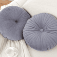 thumbnail image 1 of Round Pillow Cushion for Couch Velvet Decorative Small Throw Pillow Solid Color for Living Room Bed Floor 15.7”, Gray Round Throw 2pcs, 1 of 8
