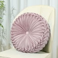thumbnail image 1 of Round Pillow Velvet Throw Pillows,Seating Cushion Home Decoration Pleated Floor Pillow Cushion for Couch Chair(Blush,15.7''), 1 of 7