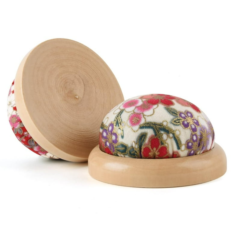 Wood Base Pincushion - each Wood Base Pincushion - each