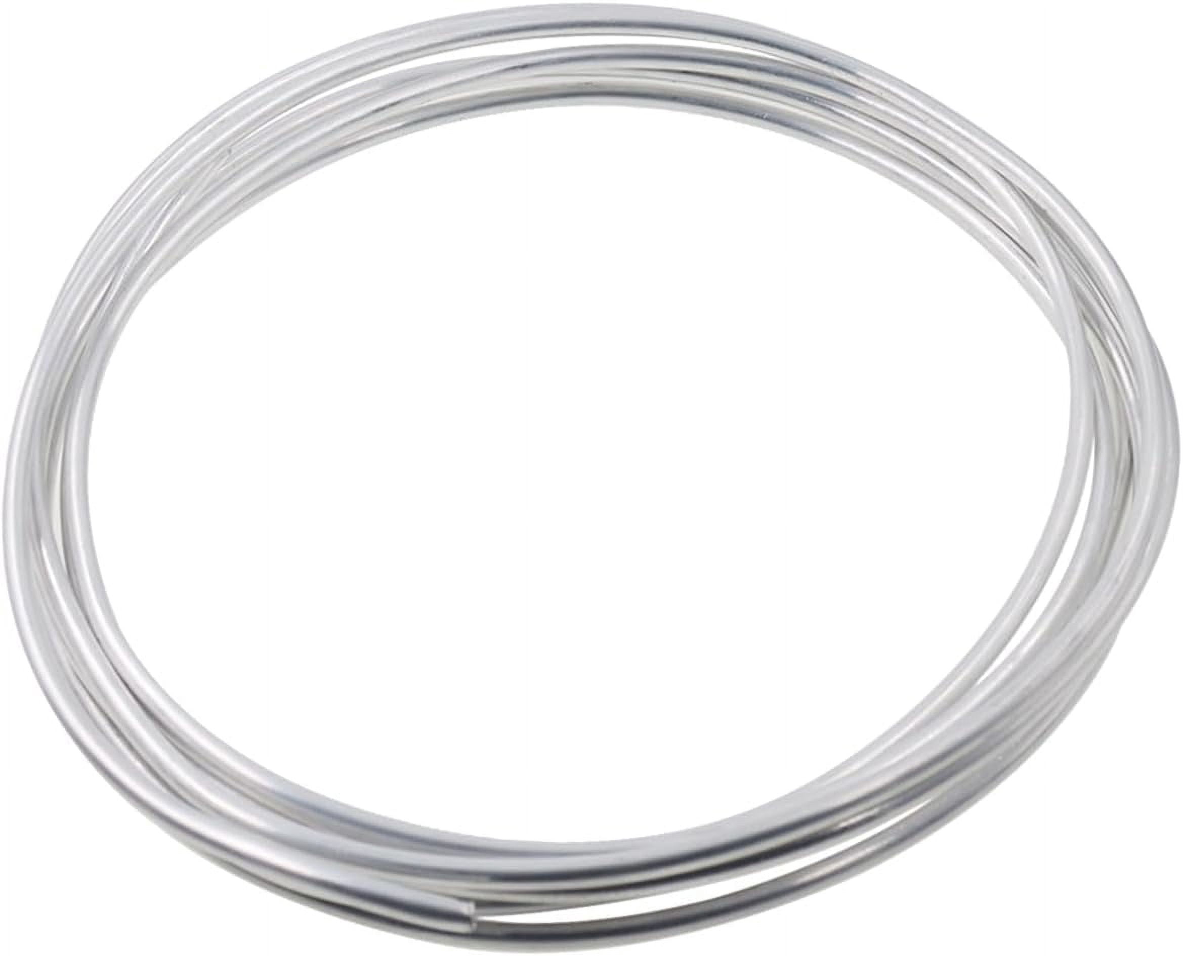 Round Pipe,Flexible CoiTubing,Soft Aluminum Pipe,Metal Seamless Pipe,Hollow Autotive Oil Pipe Roll,Fuel Line Tube for Air-conditioning,Fridge,DIY Projects Silver