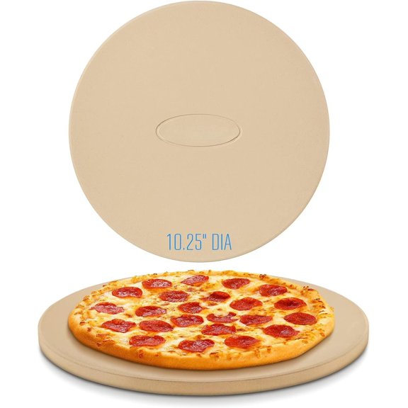 Round Pizza Stone 10.25 Inch, Small Bread Baking Stone for Oven Grill, Size for Baking Crisp Crust Personal Pizza, Bread, Cookies and