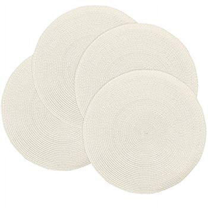 Round Place Mats For Kitchen Table,Vinyl Woven Placemats Heat Resistant