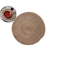thumbnail image 1 of Round Placemat Boho Braid Edge Woven Round Table Mat 15 inch Circular Braided Border Washable Cotton Polyester Place Mat, 1 of 5