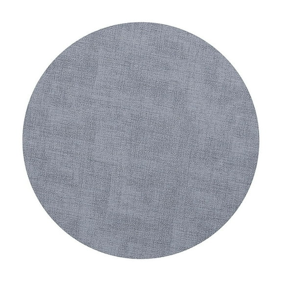 Round Placemat - Double Sided Fabric Leather Mat, Reusable Heat Resistant Mat for Bowl Plate Western Food Hotel Household Table （ Blue ）