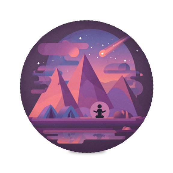 Round Placemat Heat Resistant & Wrinkle-Free Dining Table Decor Placemat For Home & Weddings An Alien Landscape with A Tent