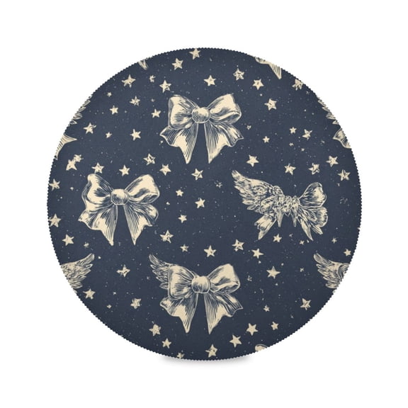 Round Placemat Heat Resistant & Wrinkle-Free Dining Table Decor Placemat For Home & Weddings Angel Bow