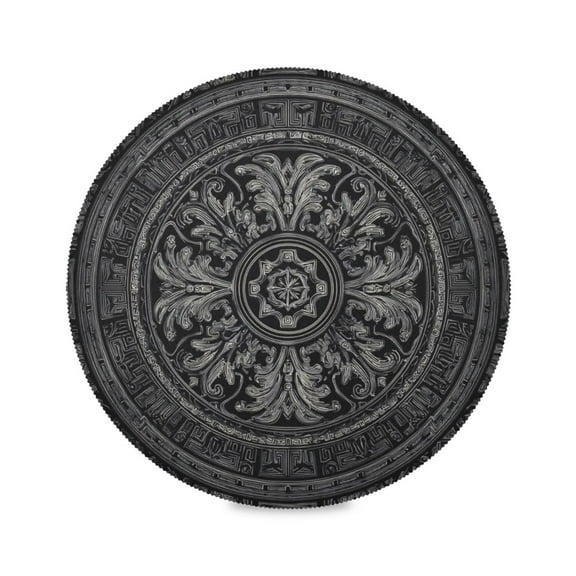 Round Placemat Heat Resistant & Wrinkle-Free Dining Table Decor Placemat For Home & Weddings Black Totem