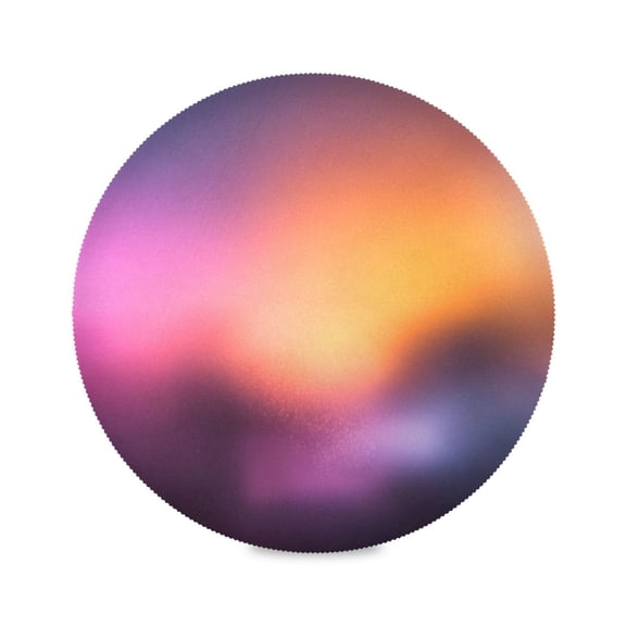 Round Placemat Heat Resistant & Wrinkle-Free Dining Table Decor Placemat For Home & Weddings Blurred Orange and Purple