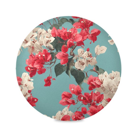 Round Placemat Heat Resistant & Wrinkle-Free Dining Table Decor Placemat For Home & Weddings Bougainvillea Vector