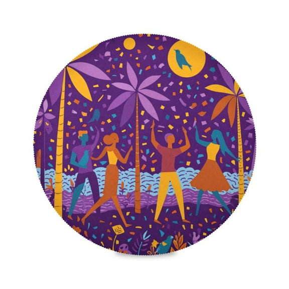 Round Placemat Heat Resistant & Wrinkle-Free Dining Table Decor Placemat For Home & Weddings Dancing People