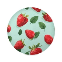 Round Placemat Heat Resistant & Wrinkle-Free Dining Table Decor Placemat For Home & Weddings Fresh Strawberry