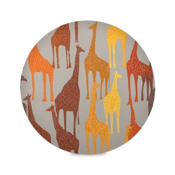 Round Placemat Heat Resistant & Wrinkle-Free Dining Table Decor Placemat For Home & Weddings Giraffe
