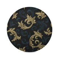 Round Placemat Heat Resistant & Wrinkle-Free Dining Table Decor Placemat For Home & Weddings Gold and Navy Blue