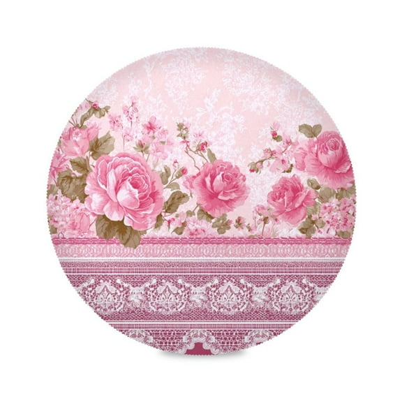 Round Placemat Heat Resistant & Wrinkle-Free Dining Table Decor Placemat For Home & Weddings Lace Pattern