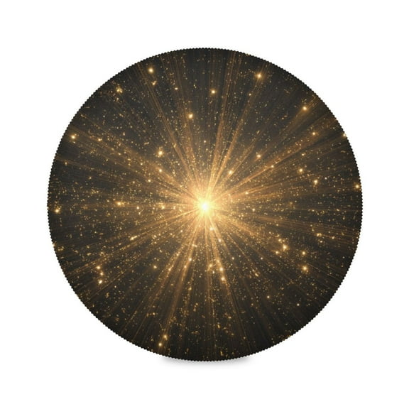 Round Placemat Heat Resistant & Wrinkle-Free Dining Table Decor Placemat For Home & Weddings Light Rays