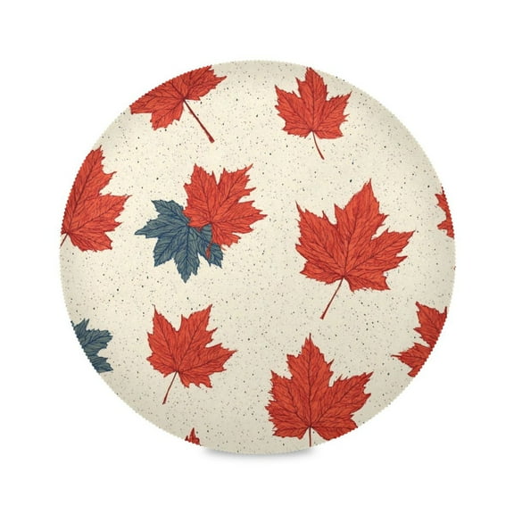 Round Placemat Heat Resistant & Wrinkle-Free Dining Table Decor Placemat For Home & Weddings Maple Leaves